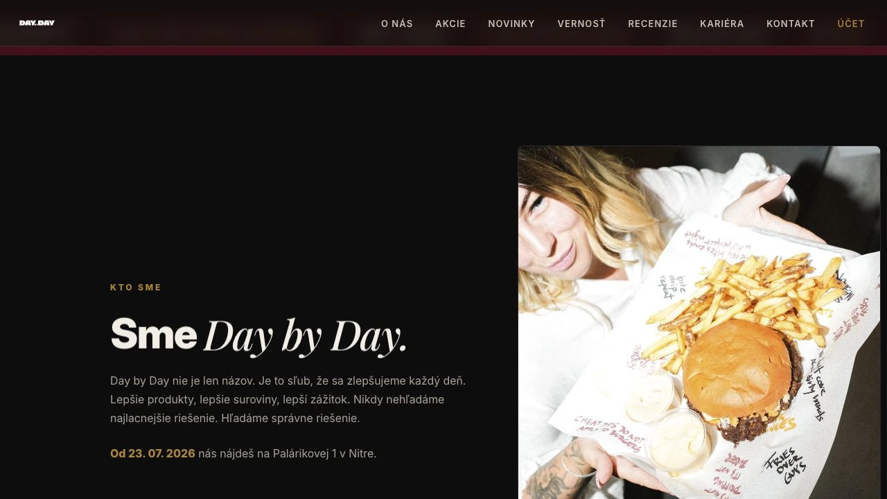 Príbeh aj miesto majú tvár. Skutočný záber webu DAY BY DAY.