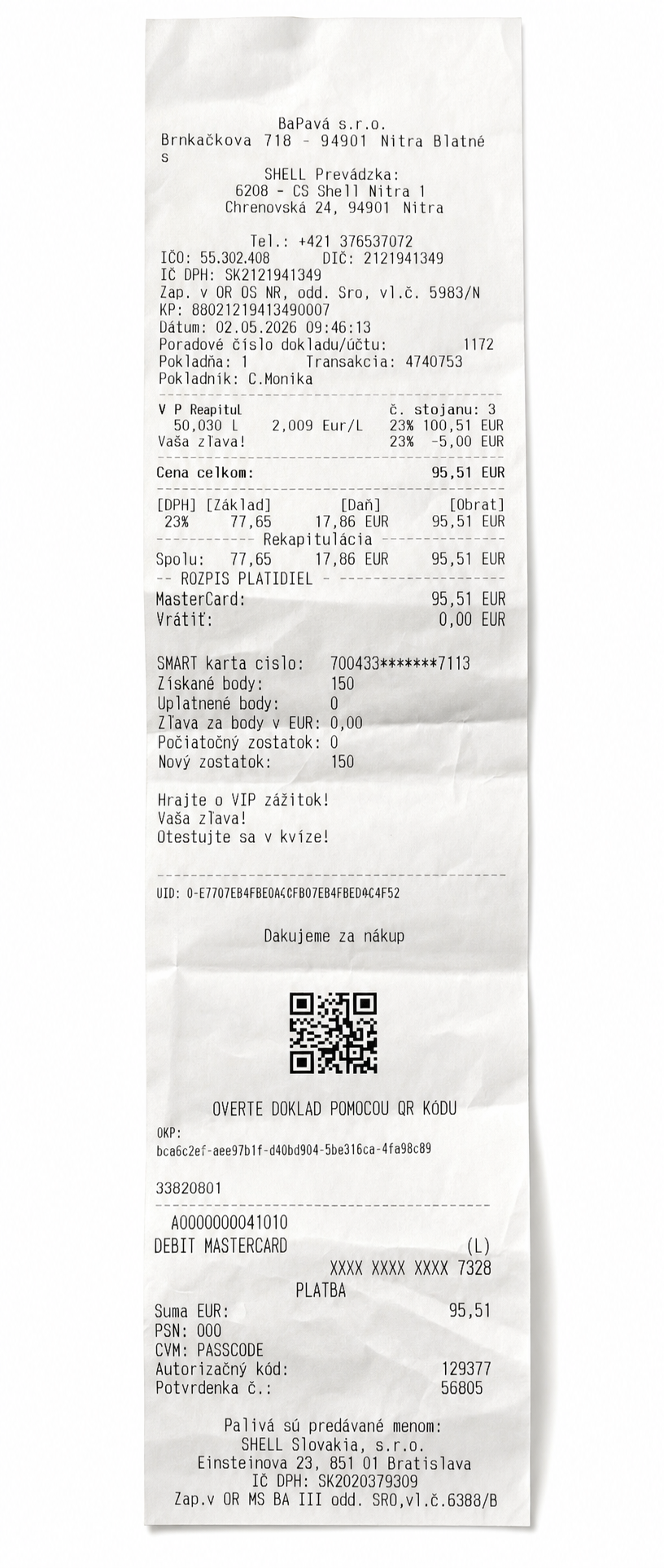 Bloček Shell Nitra 1, 95,51 €